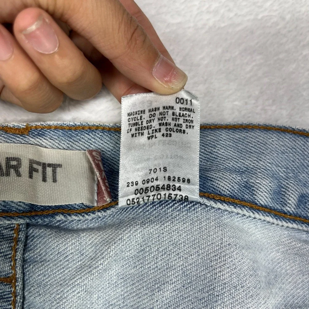 Levi's 505 Straight‎ Leg Jeans Men's Blue Denim Cotton Pockets Zip Fly - 31X30.5
